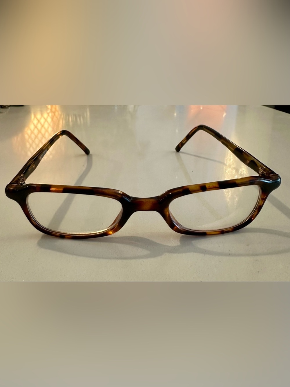 Vintage 90’s slim line Tortoiseshell Rectangular Eyeglass Frames clear